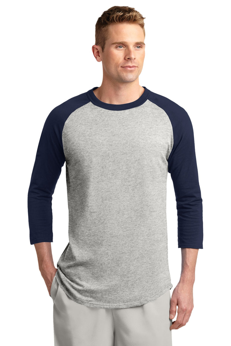 Sport-Tek ®  Colorblock Raglan Jersey.  T200 - Heather Grey/ Navy