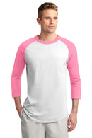 Sport-Tek ®  Colorblock Raglan Jersey.  T200 - White/ Bright Pink
