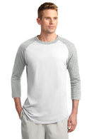Sport-Tek ®  Colorblock Raglan Jersey.  T200 - White/ Heather Grey