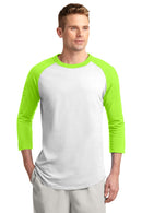 Sport-Tek ®  Colorblock Raglan Jersey.  T200 - White/ Lime Shock