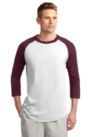 Sport-Tek ®  Colorblock Raglan Jersey.  T200 - White/ Maroon