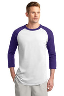 Sport-Tek ®  Colorblock Raglan Jersey.  T200 - White/ Purple