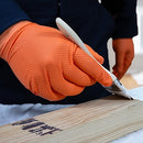 Gloveworks Ultra [GWUOFN] 8 Mil Heavy Duty Industrial Orange Flock-Lined Raised Diamond Texture Nitrile Disposable Gloves.  (Case of 500).  Live Chat for Bulk Discounts.