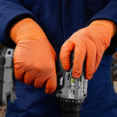 Gloveworks Ultra [GWUOFN] 8 Mil Heavy Duty Industrial Orange Flock-Lined Raised Diamond Texture Nitrile Disposable Gloves.  (Case of 500).  Live Chat for Bulk Discounts.