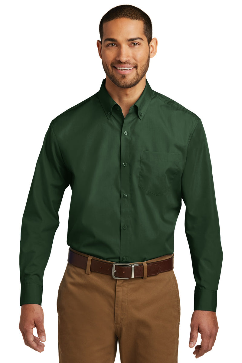 Port Authority ®  Long Sleeve Carefree Poplin Shirt. W100 - Deep Forest Green
