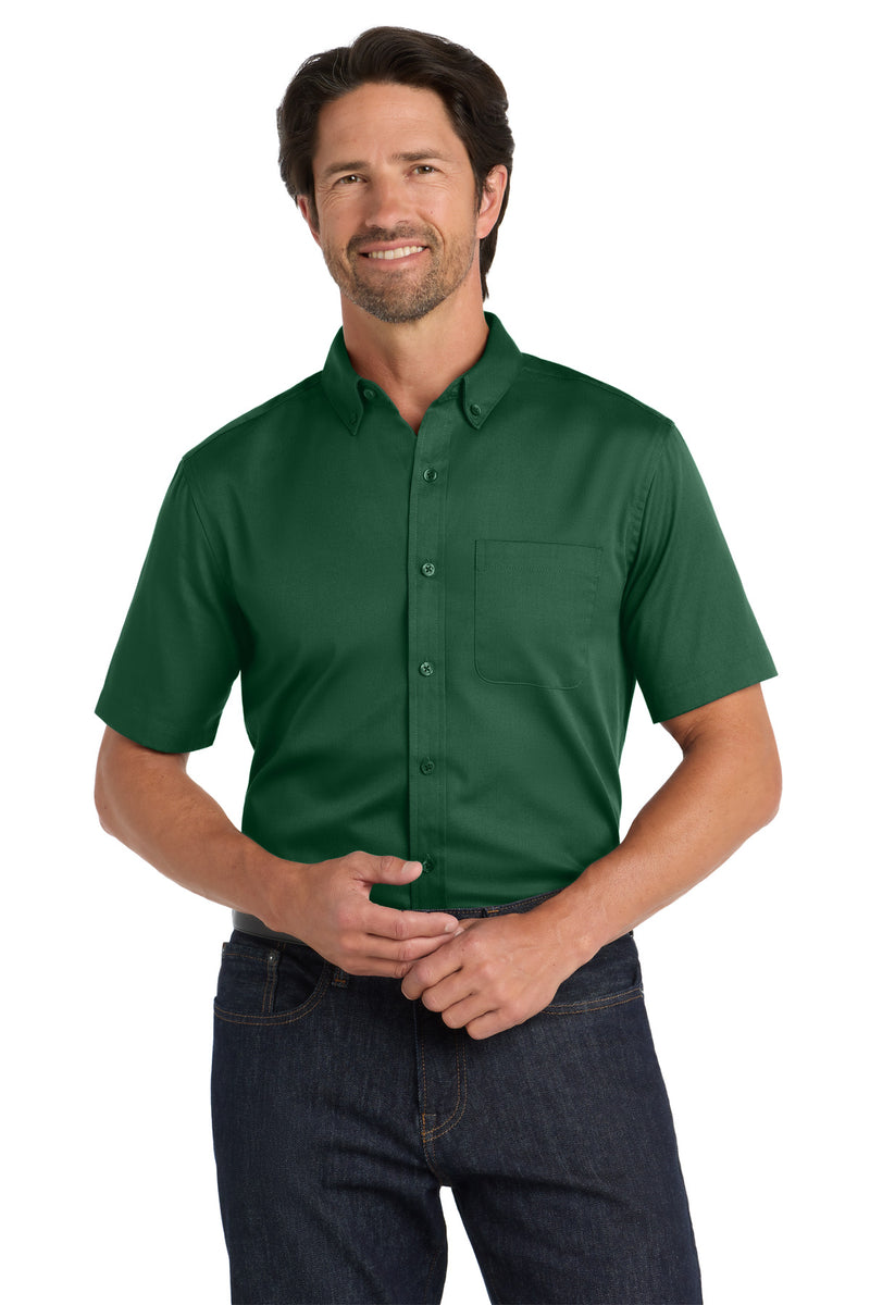 Port Authority ®  Short Sleeve SuperPro React   Twill Shirt. W809 - Dark Green