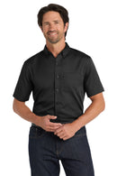 Port Authority ®  Short Sleeve SuperPro React   Twill Shirt. W809 - Deep Black
