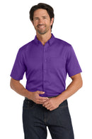 Port Authority ®  Short Sleeve SuperPro React   Twill Shirt. W809 - Purple