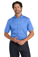 Port Authority ®  Short Sleeve SuperPro React   Twill Shirt. W809 - Ultramarine Blue
