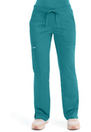 Cherokee Mid Rise Moderate Flare Drawstring Pant. Item WW120P in CK WW REVOLUTION Collection. Live Chat for Bulk Discounts.