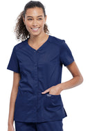Cherokee Snap Front V-Neck Top. Item WW622 in CK WW REVOLUTION Collection. Live Chat for Bulk Discounts.