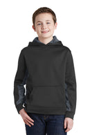 Sport-Tek ®  Youth Sport-Wick ®  CamoHex Fleece Colorblock Hooded Pullover.  YST239