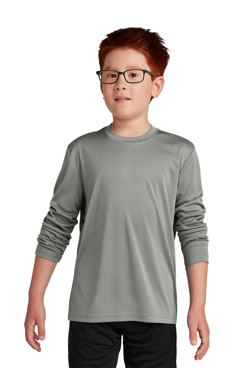 Sport-Tek ®  Youth Long Sleeve PosiCharge ®  Competitor Tee. YST350LS - Grey Concrete Heather