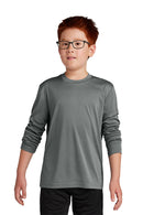 Sport-Tek ®  Youth Long Sleeve PosiCharge ®  Competitor Tee. YST350LS - Iron Grey Heather