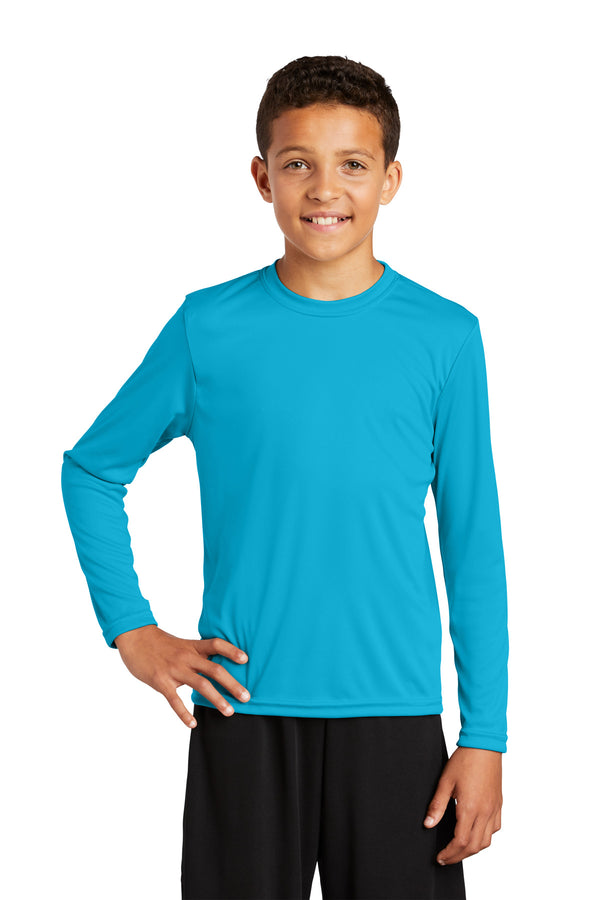 Sport-Tek ®  Youth Long Sleeve PosiCharge ®  Competitor Tee. YST350LS - Atomic Blue