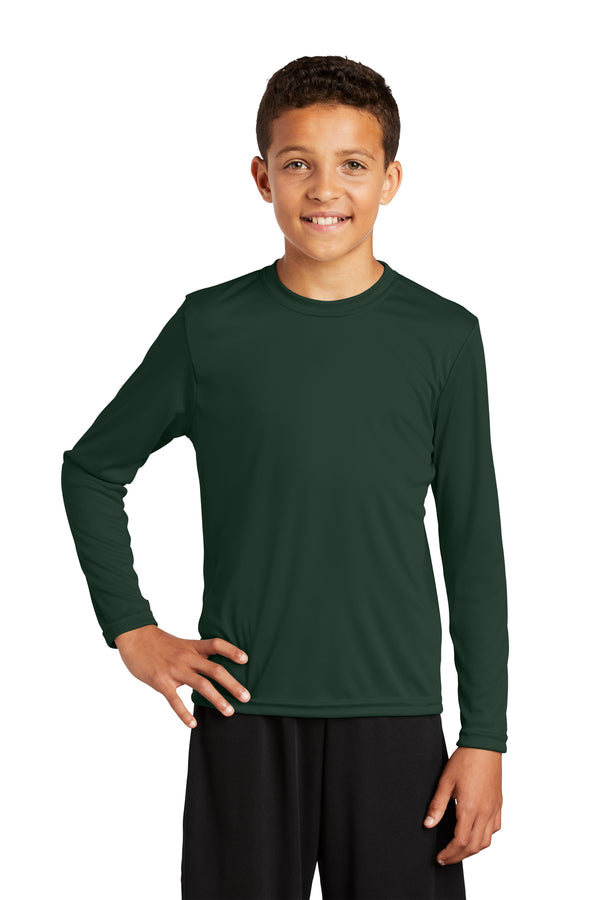 Sport-Tek ®  Youth Long Sleeve PosiCharge ®  Competitor Tee. YST350LS - Forest Green