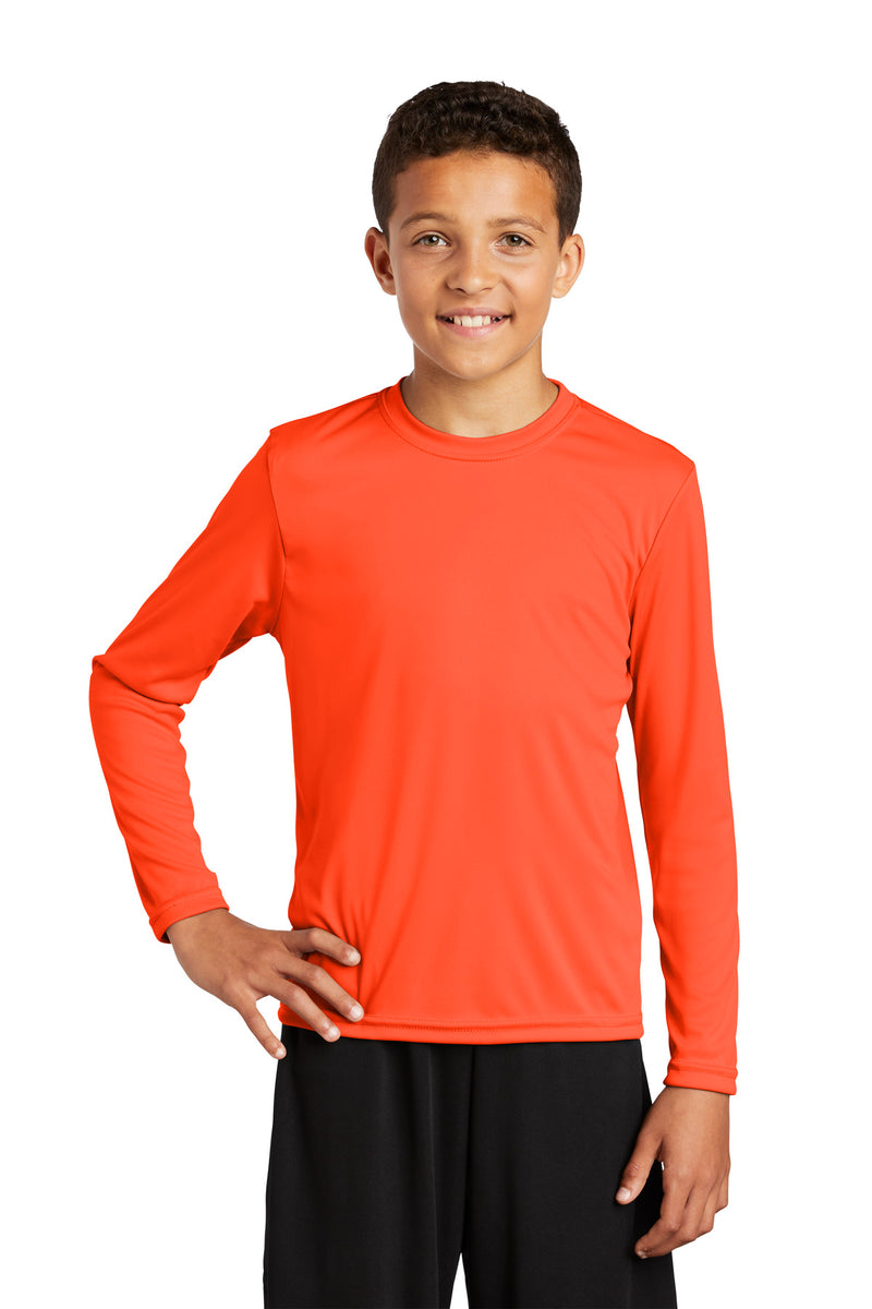Sport-Tek ®  Youth Long Sleeve PosiCharge ®  Competitor Tee. YST350LS - Neon Orange