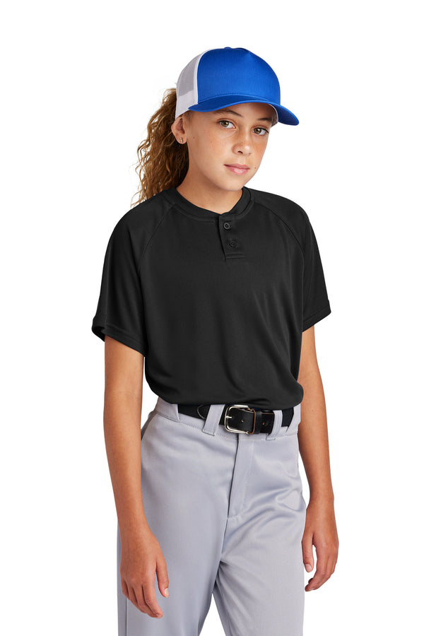Sport-Tek ®  Youth PosiCharge ®  Competitor   2-Button Henley YST359