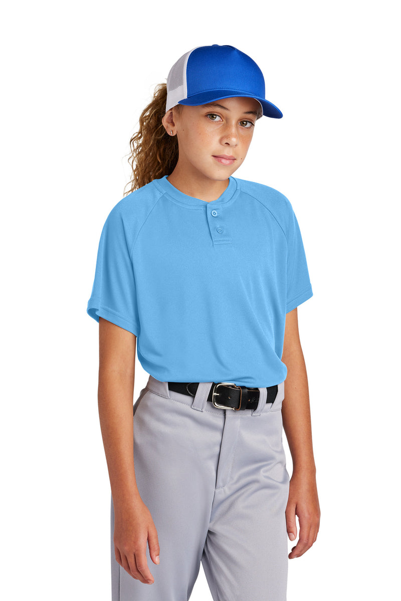 Sport-Tek ®  Youth PosiCharge ®  Competitor   2-Button Henley YST359