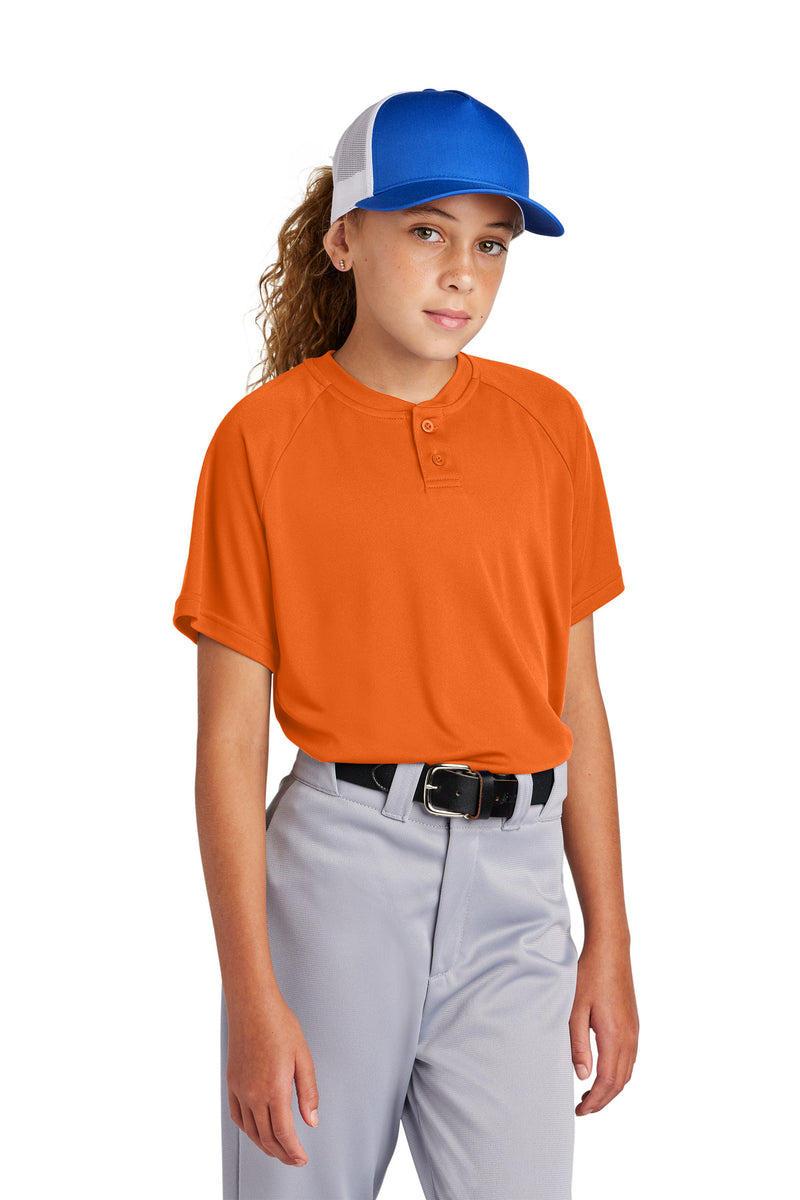 Sport-Tek ®  Youth PosiCharge ®  Competitor   2-Button Henley YST359