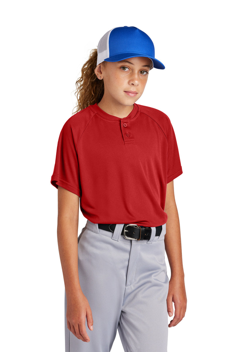 Sport-Tek ®  Youth PosiCharge ®  Competitor   2-Button Henley YST359