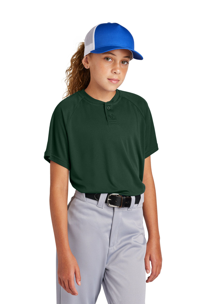 Sport-Tek ®  Youth PosiCharge ®  Competitor   2-Button Henley YST359
