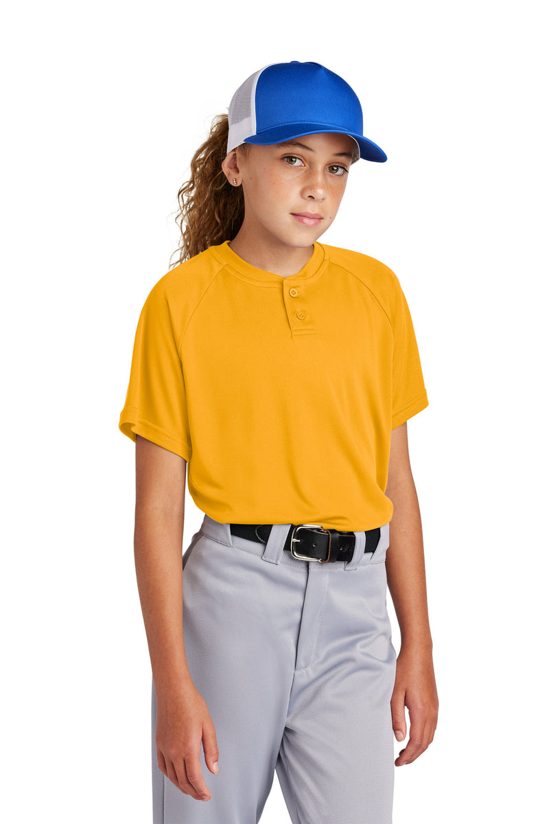 Sport-Tek ®  Youth PosiCharge ®  Competitor   2-Button Henley YST359
