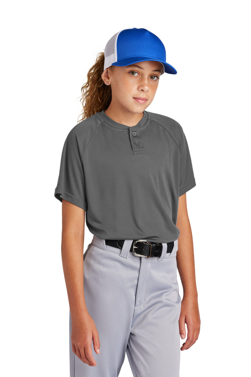 Sport-Tek ®  Youth PosiCharge ®  Competitor   2-Button Henley YST359
