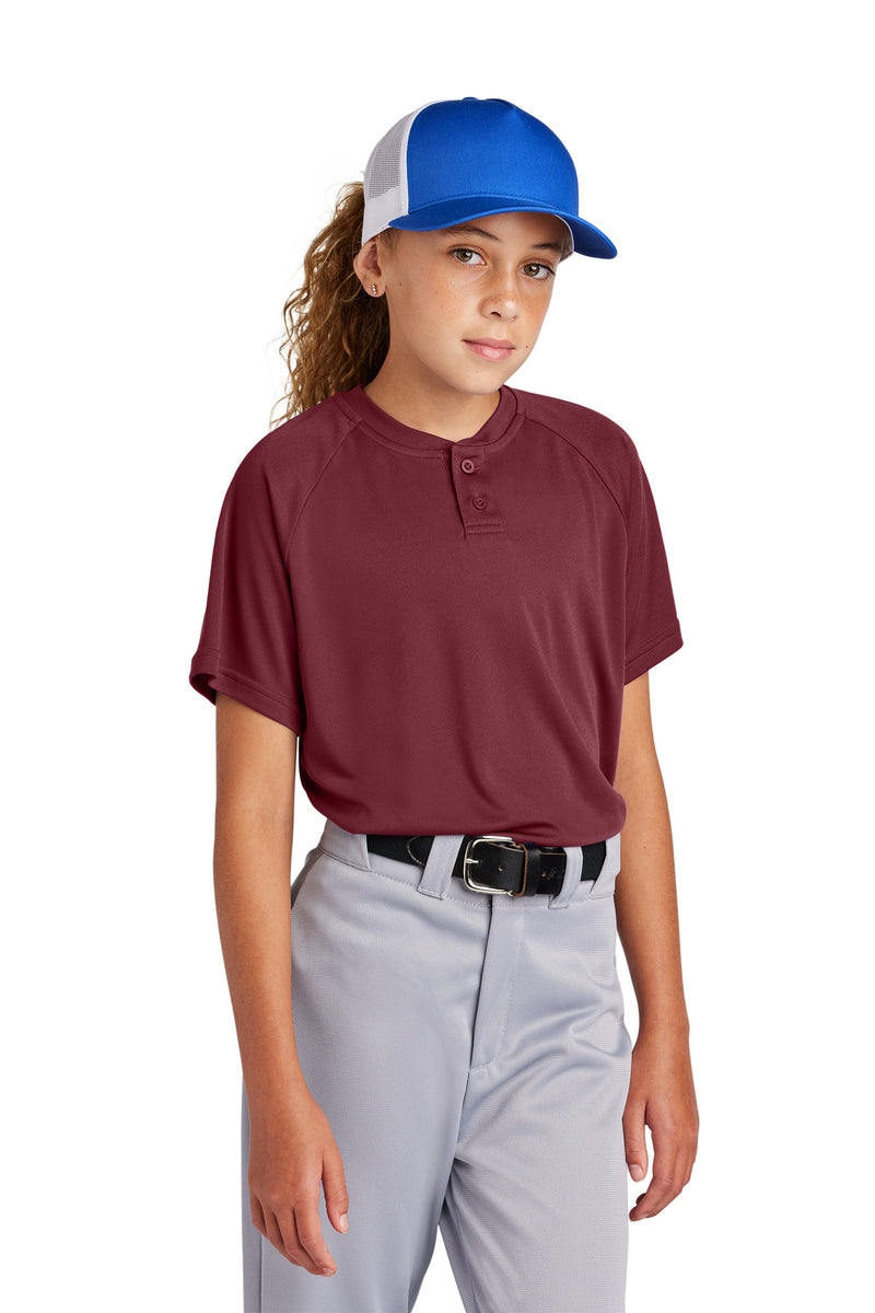 Sport-Tek ®  Youth PosiCharge ®  Competitor   2-Button Henley YST359