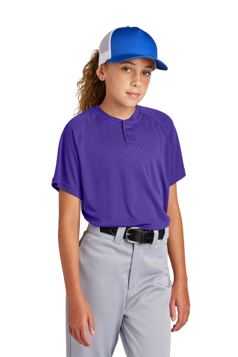 Sport-Tek ®  Youth PosiCharge ®  Competitor   2-Button Henley YST359