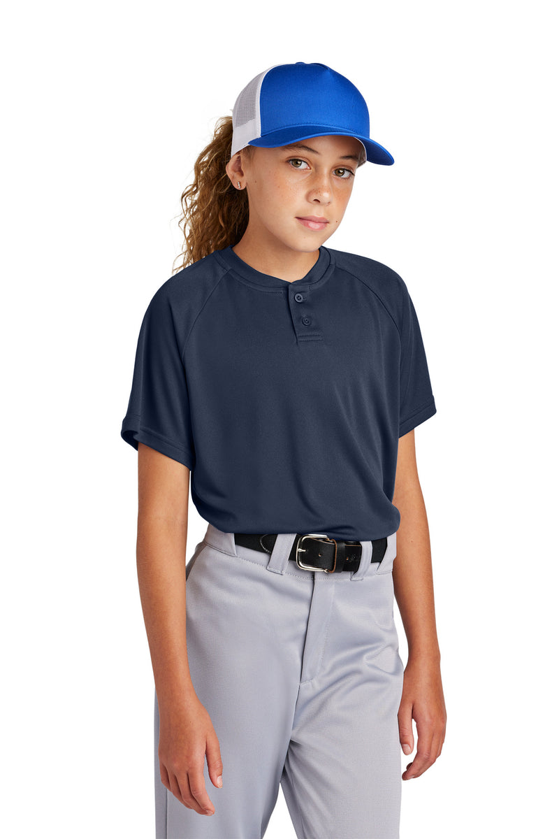 Sport-Tek ®  Youth PosiCharge ®  Competitor   2-Button Henley YST359