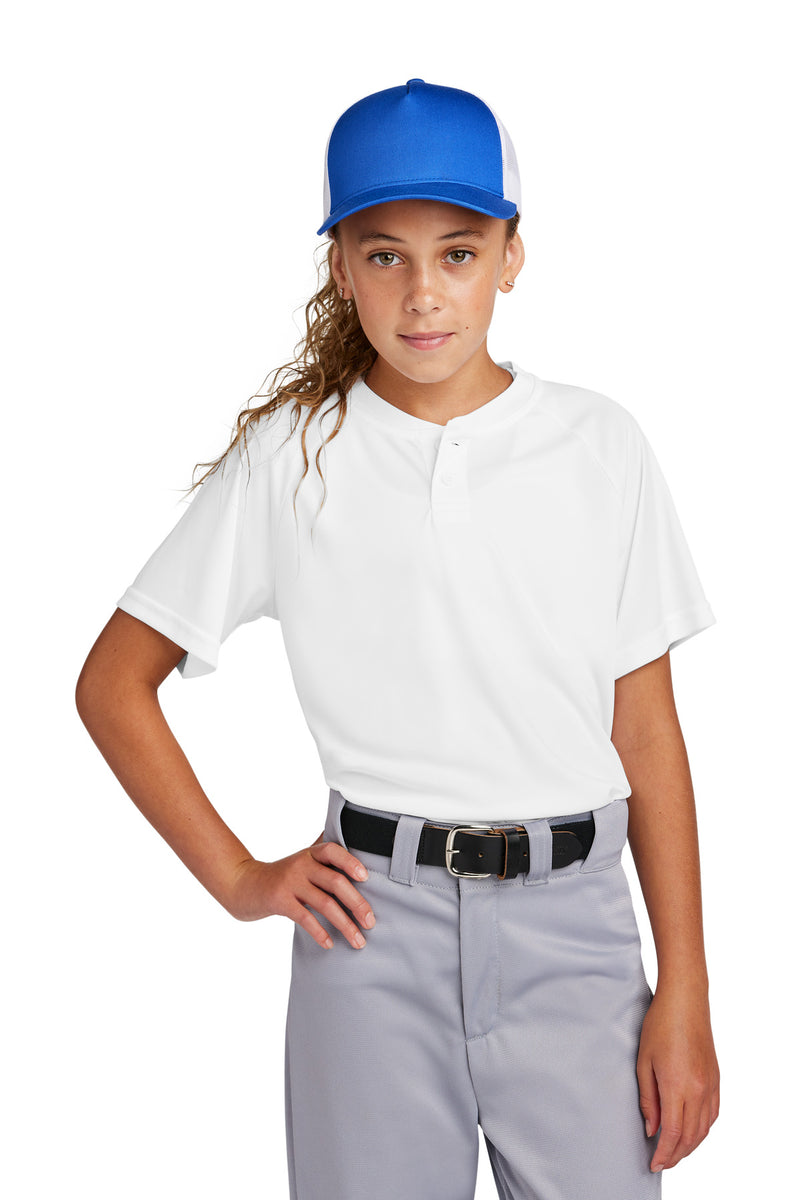 Sport-Tek ®  Youth PosiCharge ®  Competitor   2-Button Henley YST359