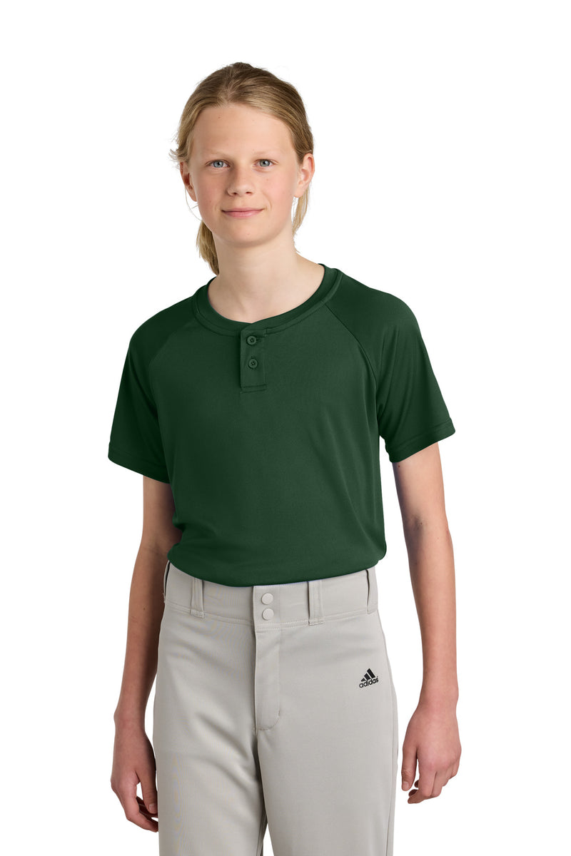 Sport-Tek ®  Youth PosiCharge ®  Competitor   2-Button Henley YST359
