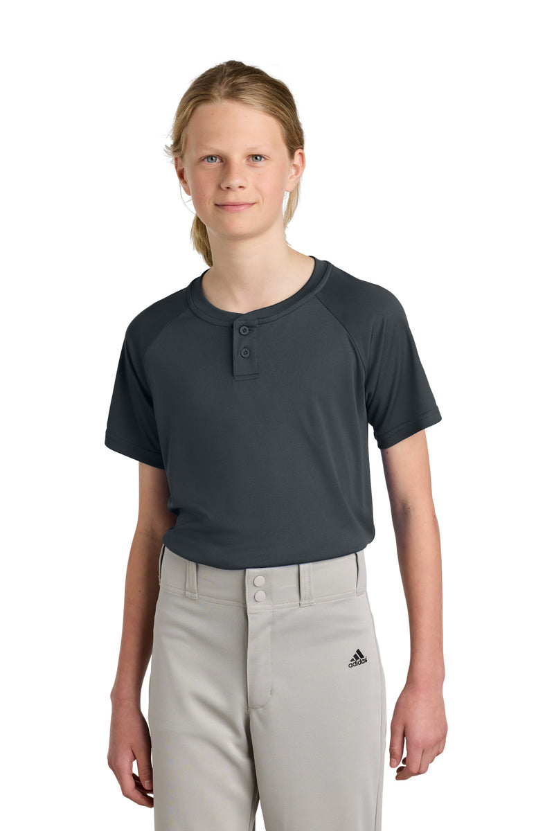 Sport-Tek ®  Youth PosiCharge ®  Competitor   2-Button Henley YST359