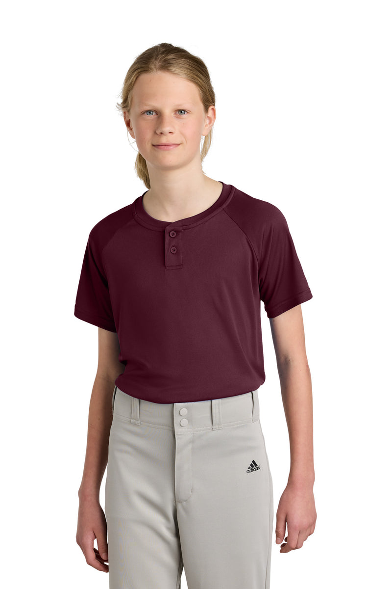 Sport-Tek ®  Youth PosiCharge ®  Competitor   2-Button Henley YST359