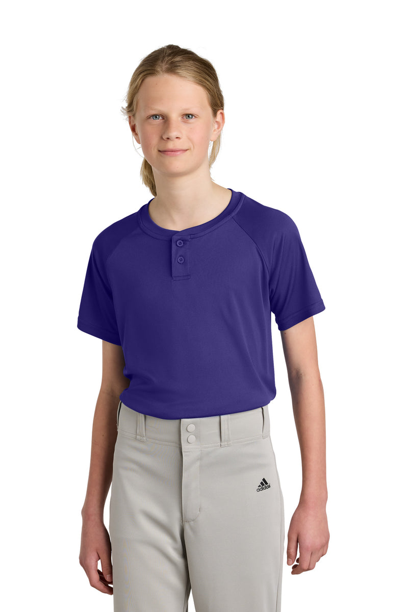 Sport-Tek ®  Youth PosiCharge ®  Competitor   2-Button Henley YST359