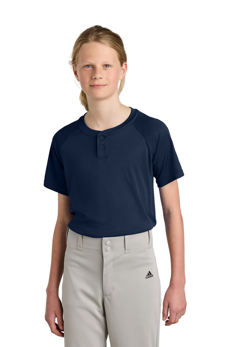 Sport-Tek ®  Youth PosiCharge ®  Competitor   2-Button Henley YST359