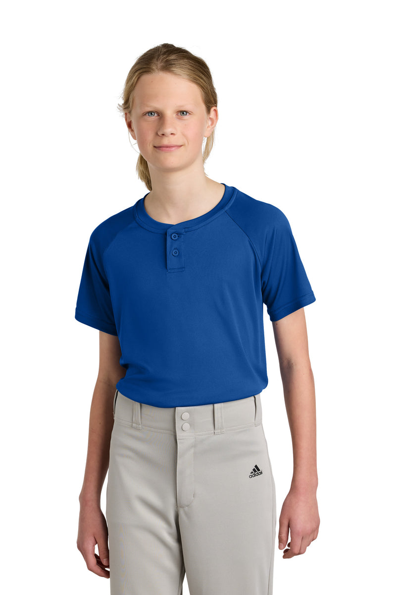 Sport-Tek ®  Youth PosiCharge ®  Competitor   2-Button Henley YST359