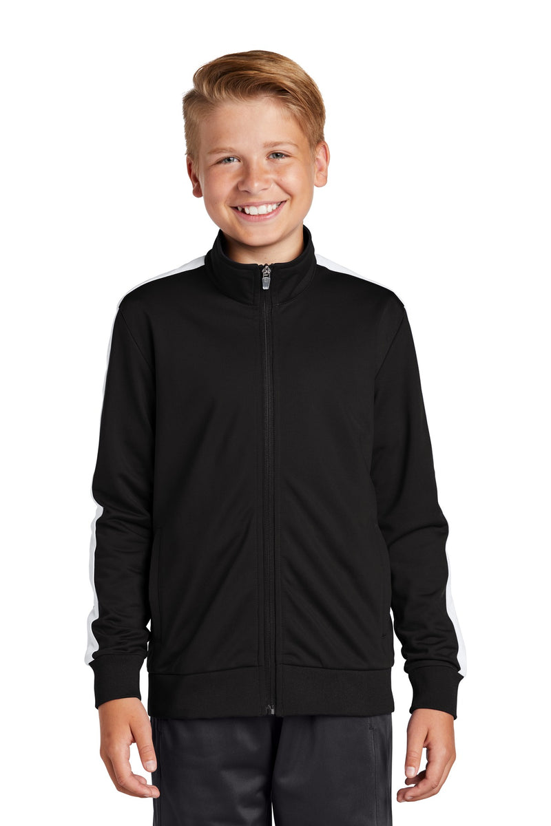 Sport-Tek  ®  Youth Tricot Sleeve Stripe Track Jacket. YST94