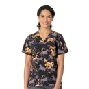 Women's V-Neck Print Scrub Top. Live Chat for Bulk Discounts