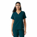 Women's Knit Panel Scrub Top. Live Chat for Bulk Discounts
