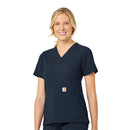 Women's 4-Pocket V-Neck Scrub Top. Live Chat for Bulk Discounts