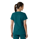 Women's V-Neck Knit Panel Scrub Top. Live Chat for Bulk Discounts