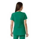 Women's Notch Neck Tunic Knit Panel Scrub Top. Live Chat for Bulk Discounts