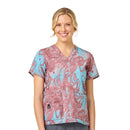 Women's V-Neck Print Scrub Top. Live Chat for Bulk Discounts
