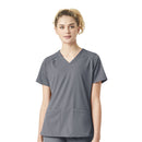 Women's Comfort V-Neck Utility Scrub Top. Live Chat for Bulk Discounts