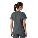 Women's V-Neck Knit Panel Scrub Top. Live Chat for Bulk Discounts