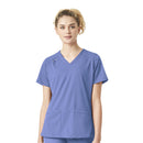Women's Comfort V-Neck Utility Scrub Top. Live Chat for Bulk Discounts