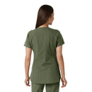 Women's Notch Neck Tunic Knit Panel Scrub Top. Live Chat for Bulk Discounts