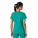 Women's V-Neck Knit Panel Scrub Top. Live Chat for Bulk Discounts
